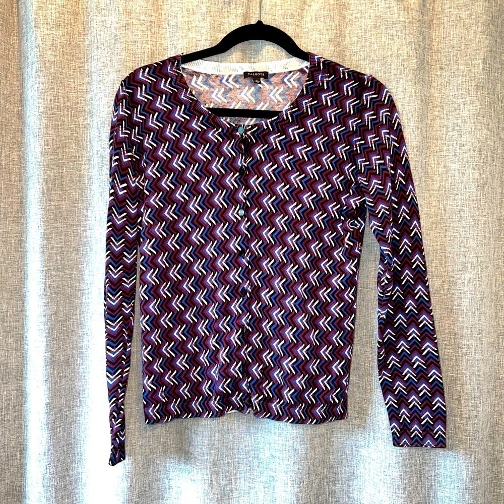 Womens Talbots small geoprint cardigan